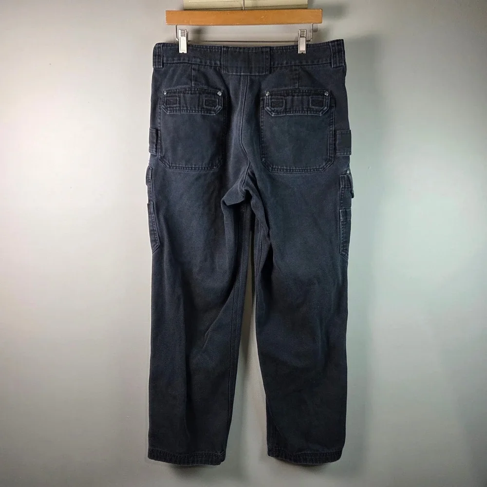 Duluth Trading Co Cargo Pants Mens 32x31 Black Good Fire Hose Workwear Canvas